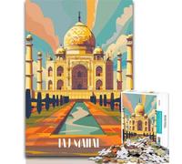 Teenager Puzzles Majestic Taj Mahal Adult Jigsaws 1000 Pieces Difficult,with Fully Interlocking Randomly Shaped Pieces for And 14 Years Old 75x50cm
