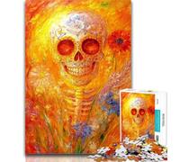 Teenager Puzzles Mexican Style Skull 1000 Pieces Jigsaw Puzzle for Adults& Teens,Train Your Brain And Hands Gifts for Friends And Family 50x75cm