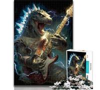 Teenager Puzzles Monster Playing Guitar Adult Jigsaws 1000 Pieces Difficult,is Ideal As A Gift for The Whole Family Suitable for And 14 26x38cm