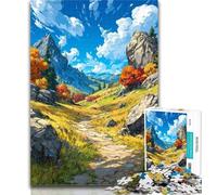 Teenager Puzzles Mountains in Autumn Adult Jigsaw Puzzles 1000,Decompressing Intellectual Educational Toy Secret Santa Gifts 26x38cm