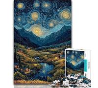 Teenager Puzzles Mountains Under The Night Sky 1000 Pieces Jigsaw Puzzles For Teens And Adults,Educational Games Home Decoration Deal As Gifts for The Whole Family 50x75cm