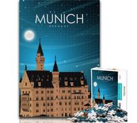 Teenager Puzzles Munich Travel Poster Jigsaw Puzzles for Adults 1000 Pieces,Toys Educational Games Stress Relieving Great Gifts And Toys 26x38cm