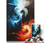 Teenager Puzzles Mysterious Dragon Jigsaws 1000 Pieces for Adults,Birthday Present, Gifts, Wall Art for And Age 14 Years Up 26x38cm