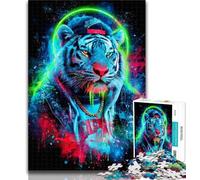 Teenager Puzzles Mysterious Tiger Adult Jigsaw Puzzles 1000,Decompressing Intellectual Educational Toy Secret Santa Gifts 26x38cm