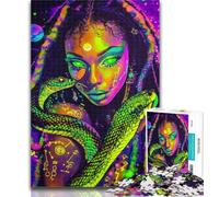 Teenager Puzzles Neon Anime Snake Girl 1000 Pieces Jigsaw Puzzle for Adults& Teens,Train Your Brain And Hands Gifts for Friends And Family 50x75cm