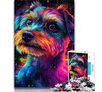 Teenager Puzzles Neon Dog Jigsaw Puzzles for Adults 1000,Vibrant And Unique Design Relaxing & Challenging Puzzle Experience 50x75cm