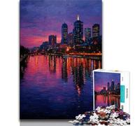 Teenager Puzzles Night City Landscape 1000 Piece Jigsaw Puzzle for Adults And Teenagers,Learning Educational Toy for Is Ideal As A Gift for The Whole Family (50x75cm)