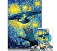 Teenager Puzzles Night sky Alien Spaceship 1000 Piece Jigsaw Puzzles for Teenagers,Artistic Wall Decor & Birthday Gift Idea for Friends, Home Office 26x38cm
