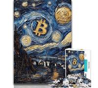 Teenager Puzzles Night Sky Bitcoin Puzzles for Adults Teens 1000 Pieces,Learning Educational Toys Family Games Enhance Love between Couples 50x75cm