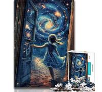 Teenager Puzzles Night Sky Little Girl Jigsaw Puzzles for Teenagers 1000 Pieces,Family Game Birthday Gifts.Challenge High Difficulty 50x75cm