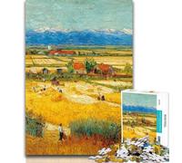 Teenager Puzzles Night Sky-style Wheat Field Jigsaw Puzzles for Teenagers,with Fully Interlocking Randomly Shaped Pieces for And 14 Years Old 26x38cm