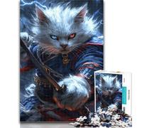 Teenager Puzzles Ninja Cat 1000 Piece Jigsaw Puzzles for Adults,learning Educational Toys Unique Home Decor And Gifts 26x38cm