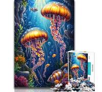 Teenager Puzzles Ocean Jellyfish Jigsaw Puzzles for Adults 1000 Piece,Decompressing Intellectual Educational Toy Birthday Present, Gifts 26x38cm