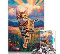 Teenager Puzzles Ocelot Jigsaw Puzzles for Teenagers 1000 Pieces,Train Your Brain And Hands Birthday Present, Gifts 26x38cm