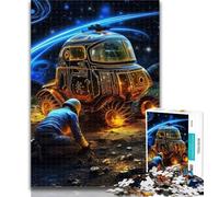 Teenager Puzzles Outer Space Cars 1000 Piece Jigsaw Puzzle for Adults Teens,Charcoal Art Staycation Kill Time for Home Decoration 50x75cm