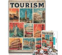 Teenager Puzzles Paris Collage 1000 Piece Jigsaw Puzzle for Adults And Teenagers,Train Your Brain And Hands Birthday Present, Gifts 26x38cm