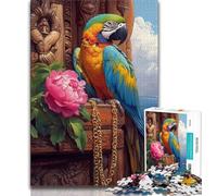 Teenager Puzzles Parrot Portrait Jigsaw Puzzles for Adults 1000 Pieces,Birthday Gift Idea for Adults, Family Game And Hobby (50x75cm)