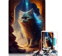 Teenager Puzzles Persian Cat 1000 Piece Jigsaw Puzzle for Adults Teens,Toys Educational Games Stress Relieving Wishlist with Santa Claus (50x75cm)