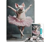 Teenager Puzzles Pig Dancing Ballet 1000 Piece Jigsaw Puzzle for Adults Teens,Challenging Game And Family Play Secret Santa Gifts 26x38cm