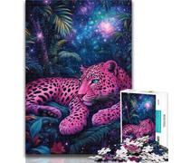 Teenager Puzzles Pink Cheetah Adult Jigsaw Puzzles 1000,Decompressing Intellectual Educational Toy Secret Santa Gifts 26x38cm