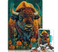 Teenager Puzzles Poppy Bison 1000 Piece Jigsaw Puzzle for Adults Teens,Challenging Game And Family Play Secret Santa Gifts (50x75cm)