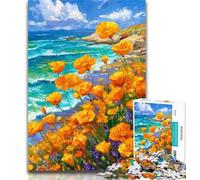Teenager Puzzles Poppy Flower Oil Painting 1000 Piece Jigsaw Puzzle for Adults Teens,Challenging Game And Family Play Secret Santa Gifts 50x75cm