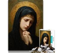 Teenager Puzzles Portrait of Mary The Mother Puzzles 1000 Pieces for Adults,Brain Teaser Game Wall Decoration Unique Birthday And Xmas Gifts (26x38cm)