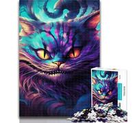 Teenager Puzzles Psychedelic Animal Cat 1000 Piece Jigsaw Puzzles for Teenagers,Educational Game for Birthday, Chrismas for And 14 Years Old 50x75cm