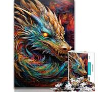 Teenager Puzzles Psychedelic Art Dragon Puzzles 1000 Pieces for Adults,Brain Teaser Game Wall Decoration Unique Birthday And Xmas Gifts 26x38cm