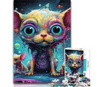 Teenager Puzzles Psychedelic Chihuahua 1000 Piece Jigsaw Puzzle for Adults Teens,Toys Educational Games Stress Relieving Wishlist with Santa Claus 75x50cm