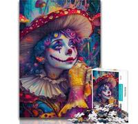 Teenager Puzzles Psychedelic Clown Girl Jigsaws 1000 Pieces for Adults,Birthday Present, Gifts, Wall Art for And Age 14 Years Up 50x75cm