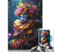 Teenager Puzzles Psychedelic Clown Girl Jigsaws 1000 Pieces for Adults,Birthday Present, Gifts, Wall Art for And Age 14 Years Up 26x38cm