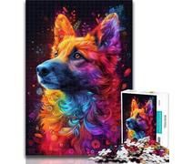 Teenager Puzzles Psychedelic Dog Jigsaw Puzzles for Adults 1000 Piece,Decompressing Intellectual Educational Toy Birthday Present, Gifts 50x75cm