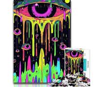 Teenager Puzzles Psychedelic Eyes Jigsaw Puzzles for Teenagers 1000 Pieces,Vibrant And Unique Design Relaxing & Challenging Puzzle Experience 50x75cm