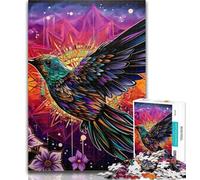 Teenager Puzzles Psychedelic Hummingbird Jigsaw Puzzles for Teenagers 1000 Pieces,Train Your Brain And Hands Birthday Present, Gifts 26x38cm