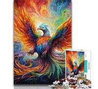 Teenager Puzzles Psychedelic Phoenix Bird Jigsaw Puzzles for Adults,Artistic Wall Decor & Birthday Gift Idea for Friends, Home Office 26x38cm