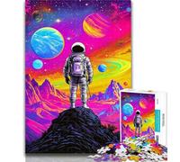 Teenager Puzzles Psychedelic Smoke Astronaut 1000 Pieces Jigsaw Puzzle for Adults& Teens,Train Your Brain And Hands Gifts for Friends And Family 50x75cm