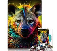 Teenager Puzzles Psychedelic The Hyena Jigsaw Puzzles for Adults 1000,Vibrant And Unique Design Relaxing & Challenging Puzzle Experience (26x38cm)