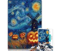 Teenager Puzzles Pumpkins Under The Night Sky Jigsaw Puzzle 1000 Pieces for Adults,Educational Game for Birthday, Chrismas for And Age 14 26x38cm