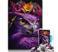 Teenager Puzzles Purple Owl Jigsaw Puzzles for Teenagers 1000 Pieces,Family Game Birthday Gifts.Challenge High Difficulty 26x38cm