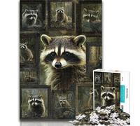 Teenager Puzzles Raccoon Collage Jigsaw Puzzles for Teenagers 1000 Pieces,Family Game Birthday Gifts.Challenge High Difficulty 26x38cm