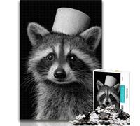 Teenager Puzzles Raccoon Playing with Toilet Paper Jigsaw Puzzles for Teenagers 1000 Pieces,with Matching Poster And Trivia Sheet for Age 14 Years Up 50x75cm