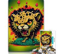 Teenager Puzzles Raging Leopard 1000 Pieces Jigsaw Puzzle for Adults& Teens,Toys Educational Games Stress Relieving Unique Home Decor And Gifts (50x75cm)