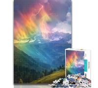 Teenager Puzzles Rainbow Lightning Jigsaw Puzzles for Adults,Artistic Wall Decor & Birthday Gift Idea for Friends, Home Office 26x38cm
