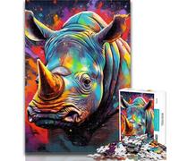 Teenager Puzzles Rhino 1000 Pieces Jigsaw Puzzle for Adults& Teens,for Educational Game Challenge Toy Unique Home Decor And Gifts 26x38cm
