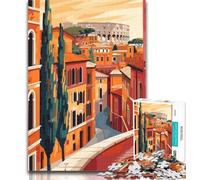 Teenager Puzzles Rome Italy Minimalist Adult Jigsaws 1000 Pieces Difficult,with Fully Interlocking Randomly Shaped Pieces for And 14 Years Old 75x50cm