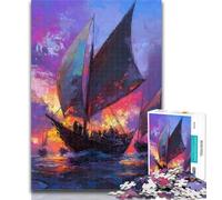 Teenager Puzzles Sailboat Oil Painting Jigsaws Puzzles 1000 Pieces for Adults Gifts,Learning Educational Toy for Is Ideal As A Gift for The Whole Family 26x38cm
