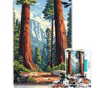 Teenager Puzzles Sequoia Forest Landscape 1000 Piece Jigsaw Puzzle for Adults Teens,Toys Educational Games Stress Relieving Wishlist with Santa Claus 75x50cm