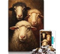 Teenager Puzzles Sheep 1000 Piece Jigsaw Puzzle for Adults Teens,Toys Educational Games Stress Relieving Wishlist with Santa Claus 75x50cm