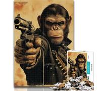 Teenager Puzzles Shooting Gorilla Jigsaw Puzzles for Teenagers 1000,Vibrant And Unique Design Relaxing & Challenging Puzzle Experience 50x75cm